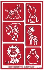 Armour Reusable Over n Over Glass Etching Stencil - Zoo Animals