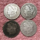 MORGAN SILVER DOLLAR COINS. LOT OF 4 CIRCULATED    PRE. 1921  LOT # 3