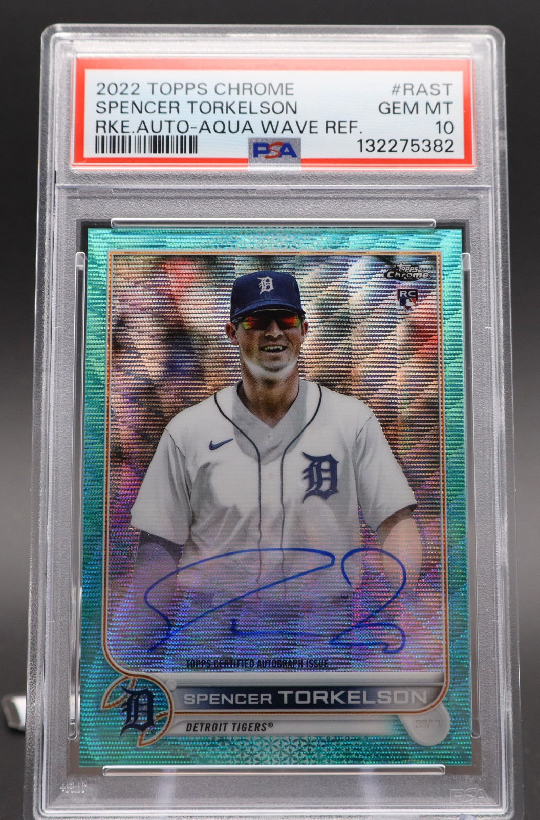 2022 Topps Chrome Spencer Torkelson Aqua Wave RC Auto /199 PSA 10