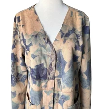 Solitaire By Ravi Khosla Floral Duster Boho Longline Open Front Women’s Read!