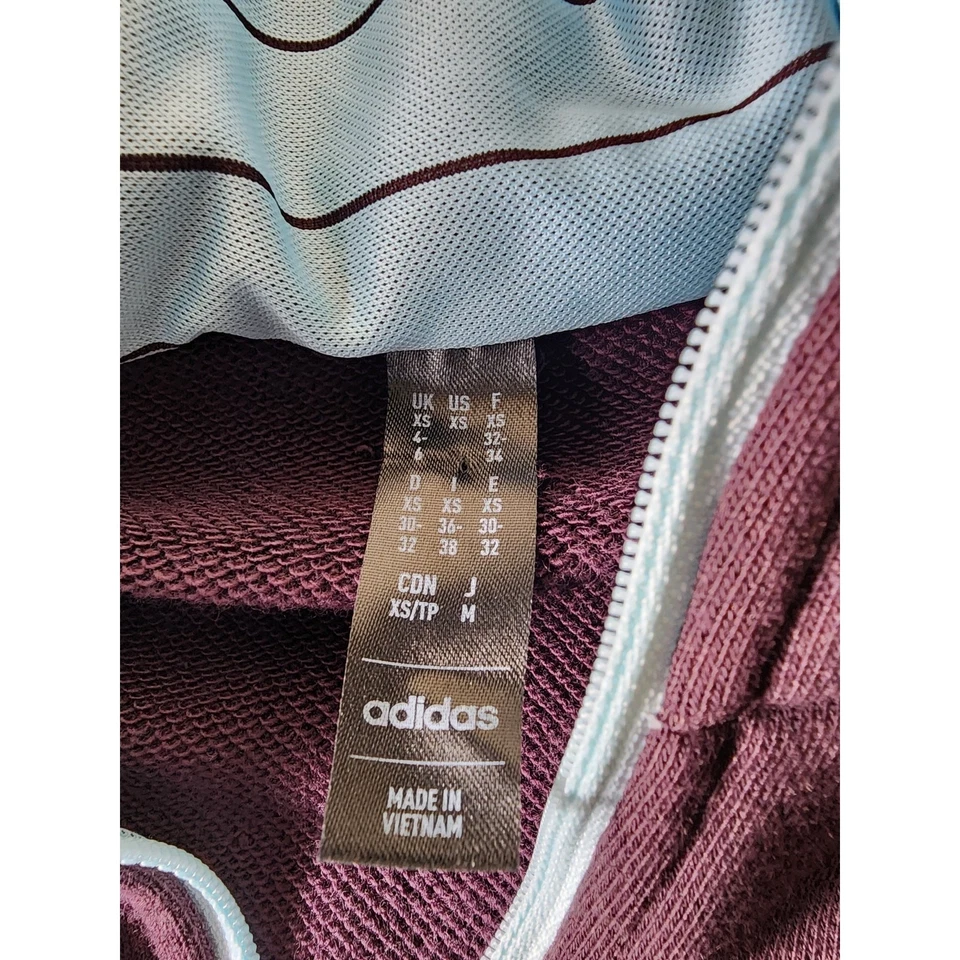 ADIDAS Maroon and Light Blue Sporty Soccer Active Casual Tiro Hoodie SZ XS - Image 4 of 4