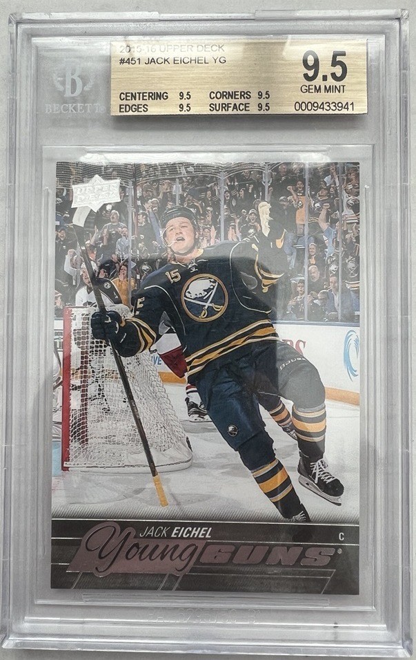 Jack Eichel 2015-16 Upper Deck Young Guns #451 BGS 9.5 GEM MINT