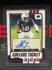 Shaka Toney 2021 Contenders Draft Picks Red Foil College Ticket Rookie Auto PSU