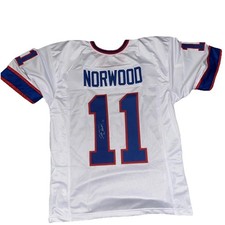Scott Norwood SIGNED AUTOGRAPHED Buffalo Bills Jersey Kicker Super Bowl ACOA COA