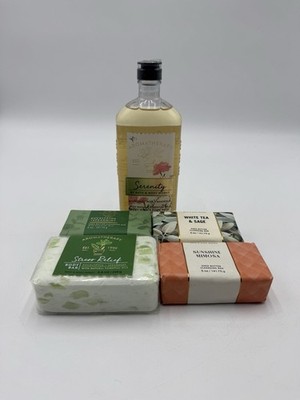 Lot of Bath & Body Works Moisturizing Soap Bars And Body Wash New Stress Relief
