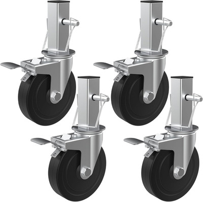 5 Inch Scaffolding Casters, Set of 4 Heavy Duty Baker Scaffold Wheels with Dual