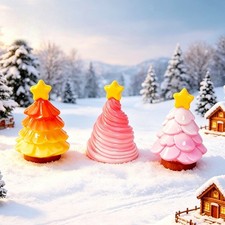 10 Stück Mini-Weihnachtsbaum-Figuren, Bastel Deko Resin, Micro Landschaft