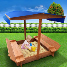 120Cm Kids Sandpit Wooden Water Table Sand Pit Play Toys Sandcastle