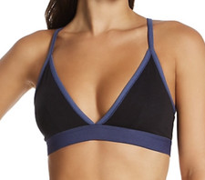 MAIDENFORM Naturally Soft Black Blue Soft Triangle Bralette NEW Womens Sz M L