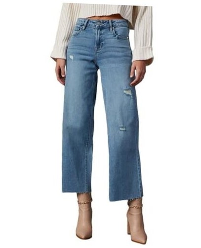 Women's High Waisted Baggy Jeans Wide Leg 2025 Trendy 8 Points Length Casual