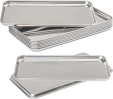 10 Pack Rectangle Stainless Steel Surgical Tray, 10.4 x 6 Inch Surgical Trays, S