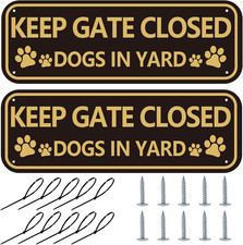Beware of Dog Sign For Fence 2-Pack Keep Gate Closed Sign Dogs in Yard Sign R...