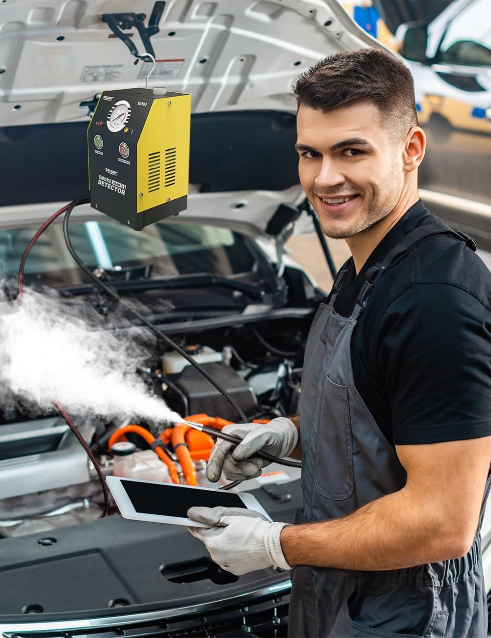 Solary Smoke Machine for Car - DC 12V EVAP Automotive Smoke Tester for Vacuum