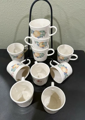 Vintage Corning “Abundance” Coffee Mug Tea Cup Fruit Peach USA 10 Available EUC - image 1 of 4