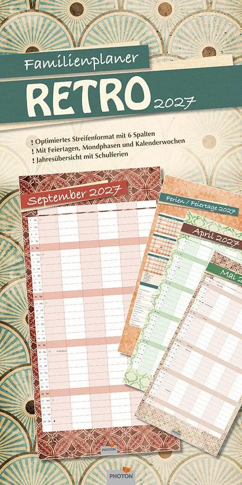 Photon Verlag Familienplaner 'Retro' Kalender 2027 - Bild 7
