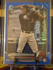 2025 Topps Bowman Draft Chrome Blue Mojo #BDC-84 Kayson Cunningham 1st 06/150