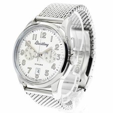 Breitling Transocean Chronograph 1915 AB141112 Automatic 43mm Box Papers Silver 3