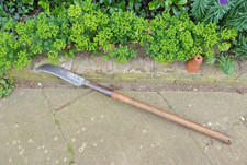 Vintage BULLDOG Long Handled  Sickle scythe  Garden Old Tool