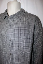 mens mutual weave flannel shirt XXL nwt black gray houndstooth plaid