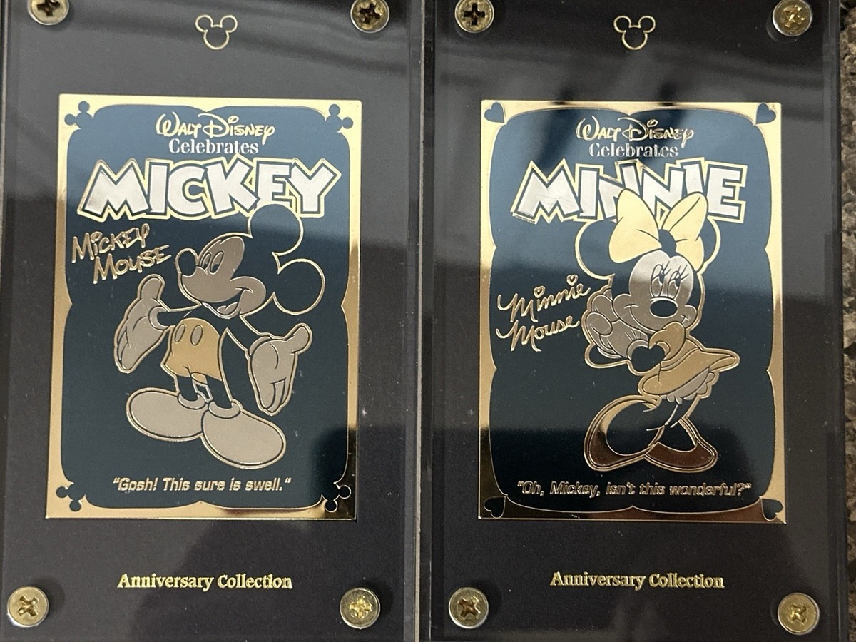 Disney Mickey & Minnie Mouse 24K Gold Card Set Limited Edition