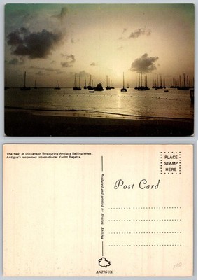 Antigua Sailing Week Dickenson Bay Yacht Regatta Sunset Photo Postcard