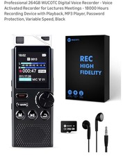 Professional 264GB Digital Voice Recorder - Voice Activated Recorder for Lect...