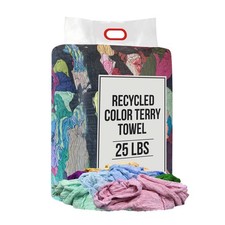 Recycled Color Terry Towel Cleaning Rags-25 lbs. Bag Multipurpose Cleaning Towel