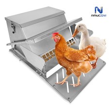 Farm Poultry Automatic Feeder 20lb, Galvanized Steel Weatherproof Chicken Feeder