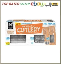 Member's Mark Clear Cutlery Combo Pack, Forks, Knives, Spoons (360 ct.)