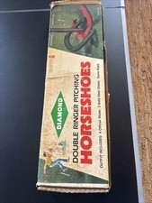 Vintage 50s/60s Diamond Double Ringer Horseshoes Game Set USA New Drop Forged