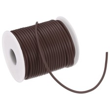 27.3 Yards 3mm Hollow Pipe Tubing Rubber Cord with 1.5mm Hole, Dark Coffee
