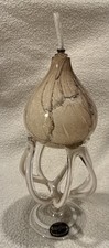 Jozefina Krosno Hand Blown Jellyfish Oil Lamp Poland Art Glass 9  