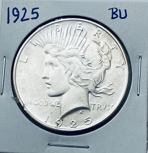 1925 BU UNCIRCULATED SILVER PEACE DOLLAR AUTHENTIC U.S. MINT