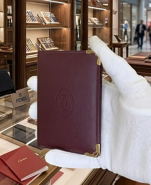 Cartier Must de Cartier Red Calfskin 4CC Card Holder Wallet Luxury