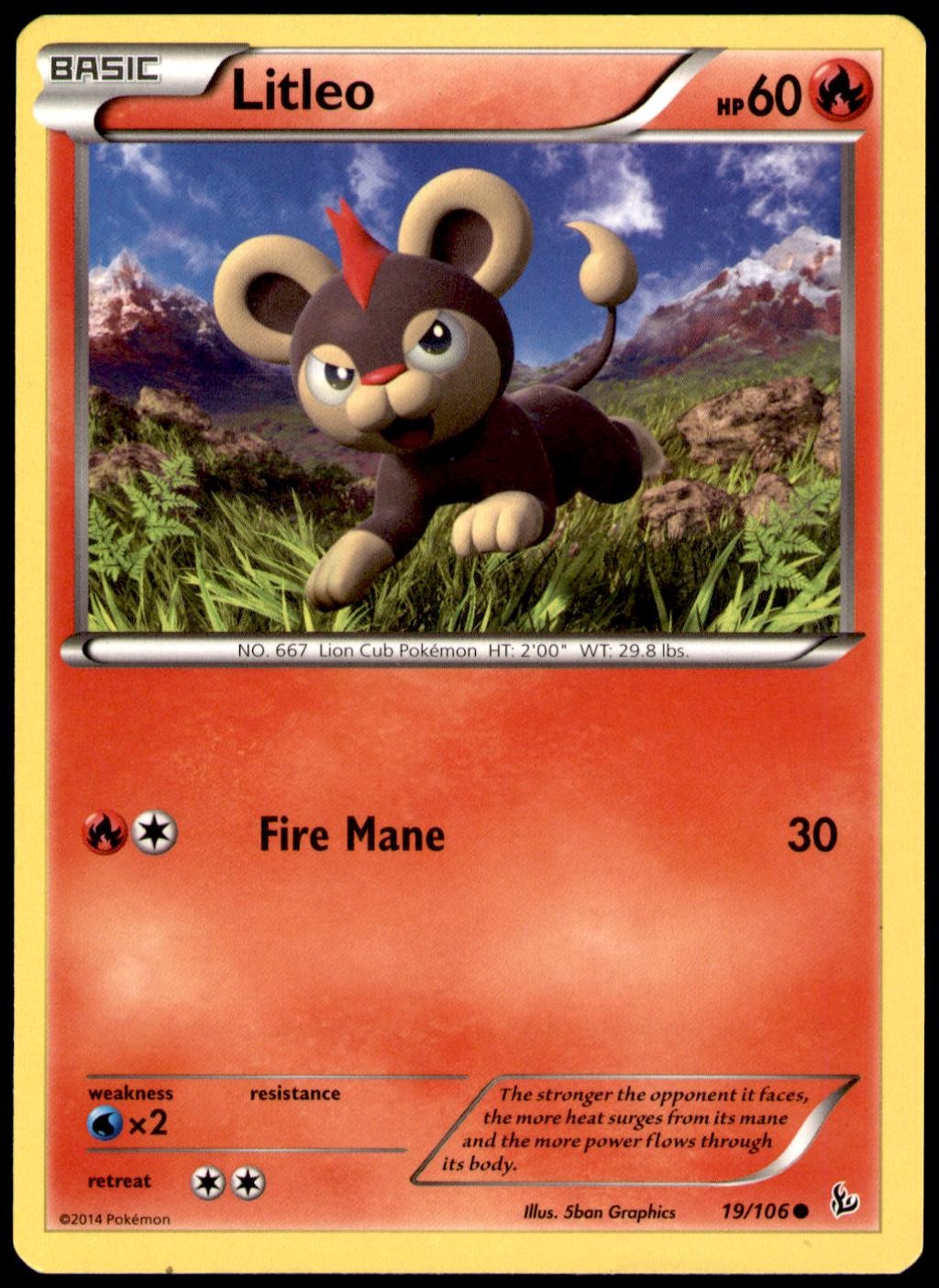 Litleo 19/106 Common Flashfire Pokemon Lightly Played
