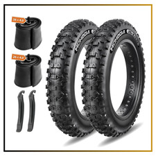 26x4.0" Fat Tire Set 2 Pack For E-Bike Folding Tires Tubes & Levers All-Terrain
