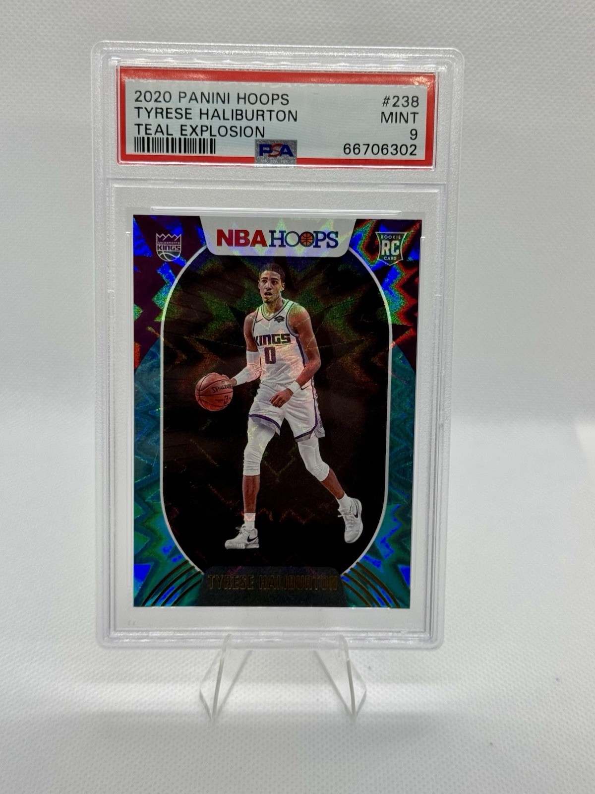 2020 Panini Hoops Tyrese Haliburton Teal Explosion Rookie RC PSA 9 Mint #238
