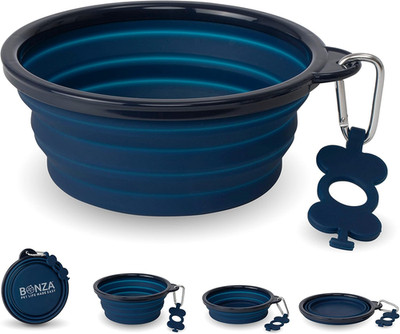 Collapsible Dog Bowl - Portable Travel Water Bowl for Dogs - Dishwasher Safe Sil