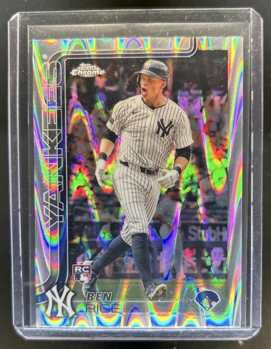 2025 Topps Chrome Ben Rice RC RayWave Refractor Rookie #139 Yankees