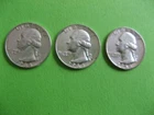 washington quarters 1964. (3 quarters)