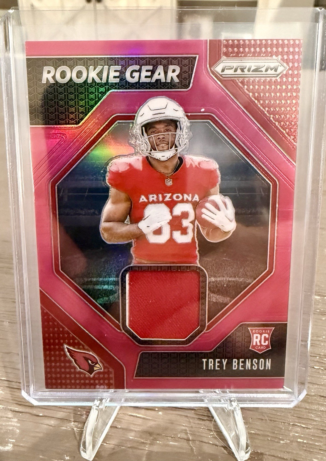 2024 Panini Prizm - Rookie Gear Trey Benson #RG-TBN Pink Prizm (MEM, RC)