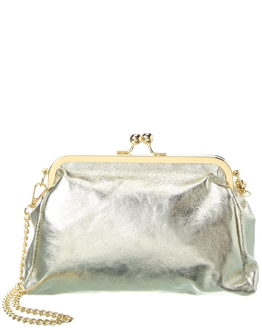 Женский золотой клатч из итальянской кожи 13190₽