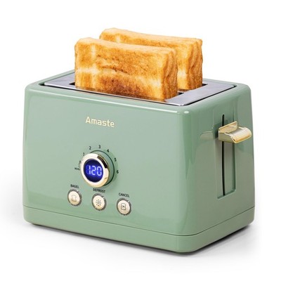 2 Slice Toaster, Bread Toaster with LED Display, Extra Wide Slots Toasters wi...
