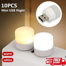 1-10PCS USB Portable LED Mini Night Light Small Round Lamp Computer Mobile Power