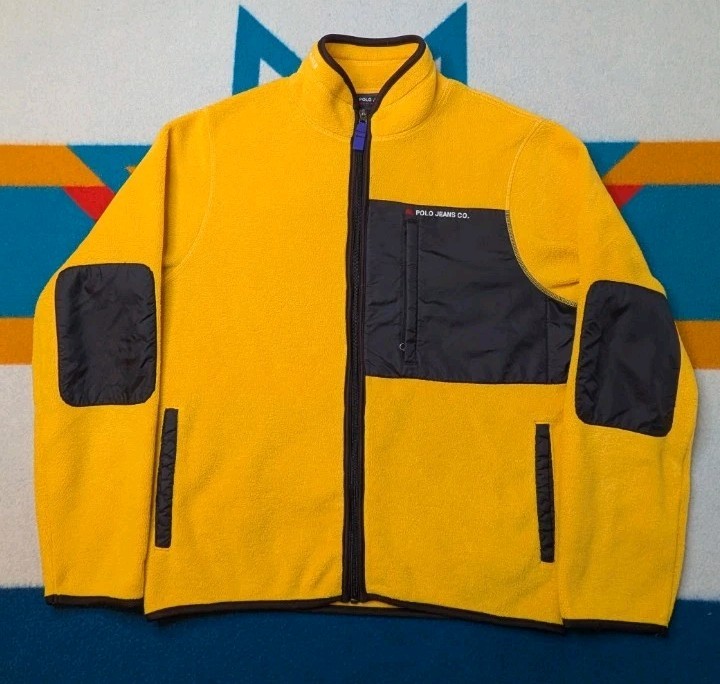 Vintage Ralph Lauren Polo Jeans Co Fleece Jacket Full Zip Embroidered RL Medium