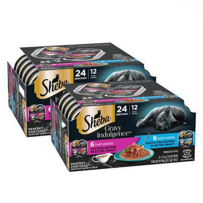 Indulgence Adult Wet Cat Food Salmon Entree in Extra Gravy White Fish Entree in