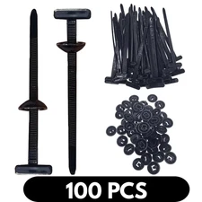 100 PCS Nylon Universal Cable Tie Buckle+Heavy Duty Self-Locking Zip Ties Holder