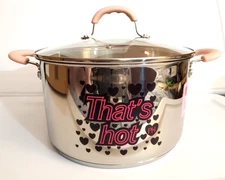 Paris Hilton Stainless Steel Stock Pot w/Iconic Color Changing "That's Hot" 8 QT