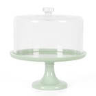 Martha Stewart Highbrook 10 Inch Jadeite Cake Stand with Glass Dome