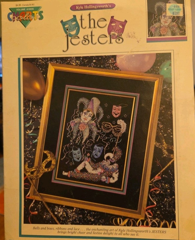 RARE! Color Charts THE JESTERS Cross Stitch Chart Leaflet THEATRE 10606